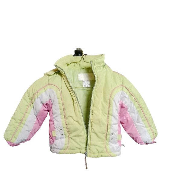 Thrifted L 4T Rothschild Toddler Winter Puffer Puffy Multicolored w/Hood Coat - Picture 1 of 8